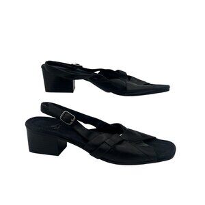 LifeStride Womens Black Slingback Heeled Sandals Size 8